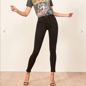 Reformation High & Skinny Crop Faded Black